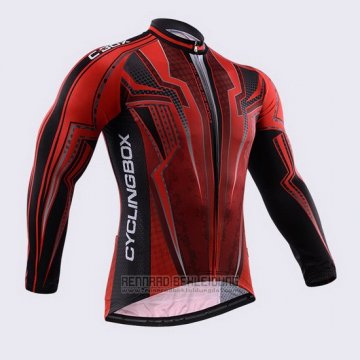 2015 Fahrradbekleidung Fox Cyclingbox Shwarz und Rot (2) Trikot Langarm und Tragerhose